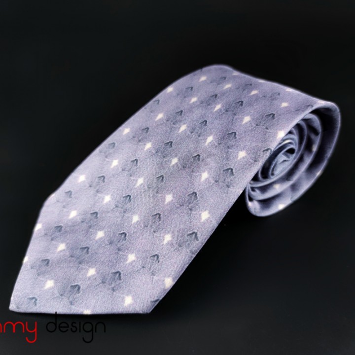 Diamond powder blue silk tie